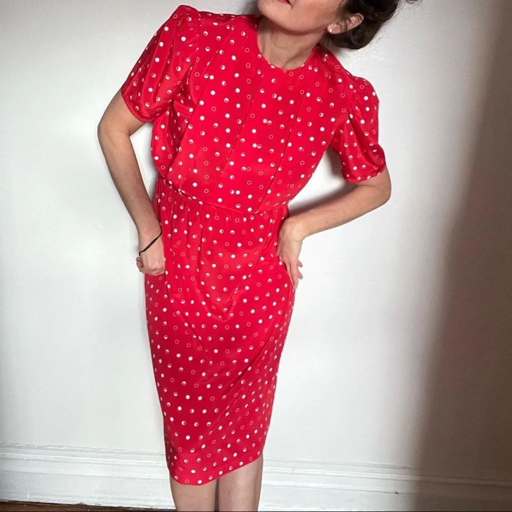Vintage Petites For Maggy sz 6. Puff sleeves with little shoulder pads. Adorable - Picture 4 of 10
